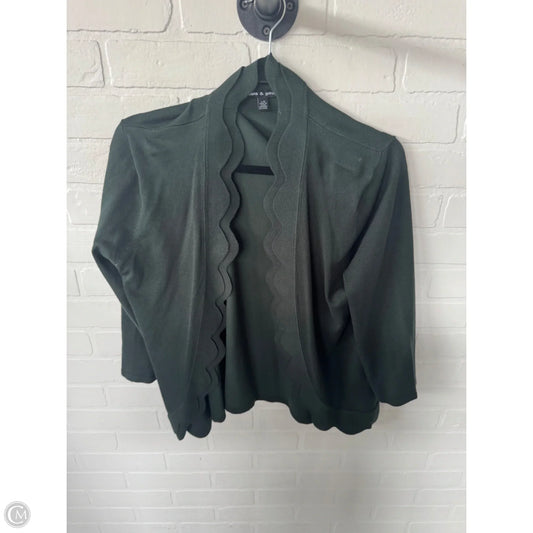 Sweater Cardigan By Cable And Gauge In Green, Size: L