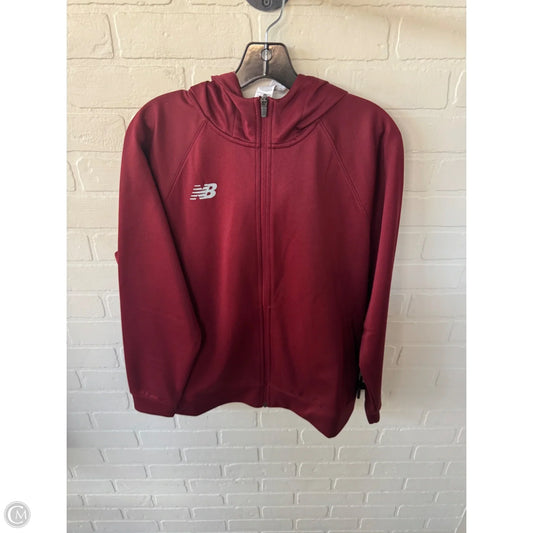 Athletic Sweatshirt Hoodie By New Balance In Red, Size: L