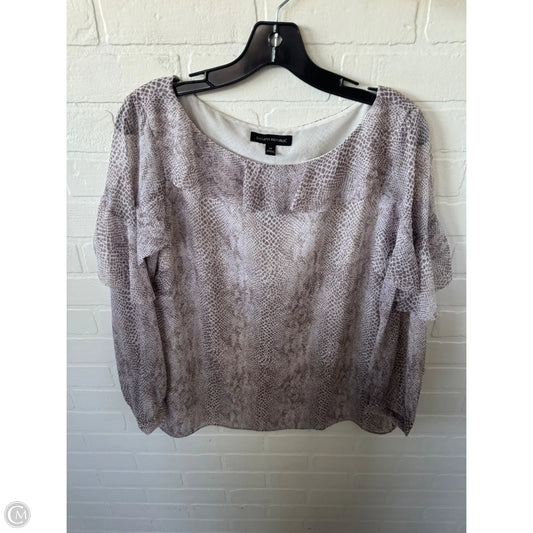 Top Long Sleeve By Banana Republic In Brown & Cream, Size: M