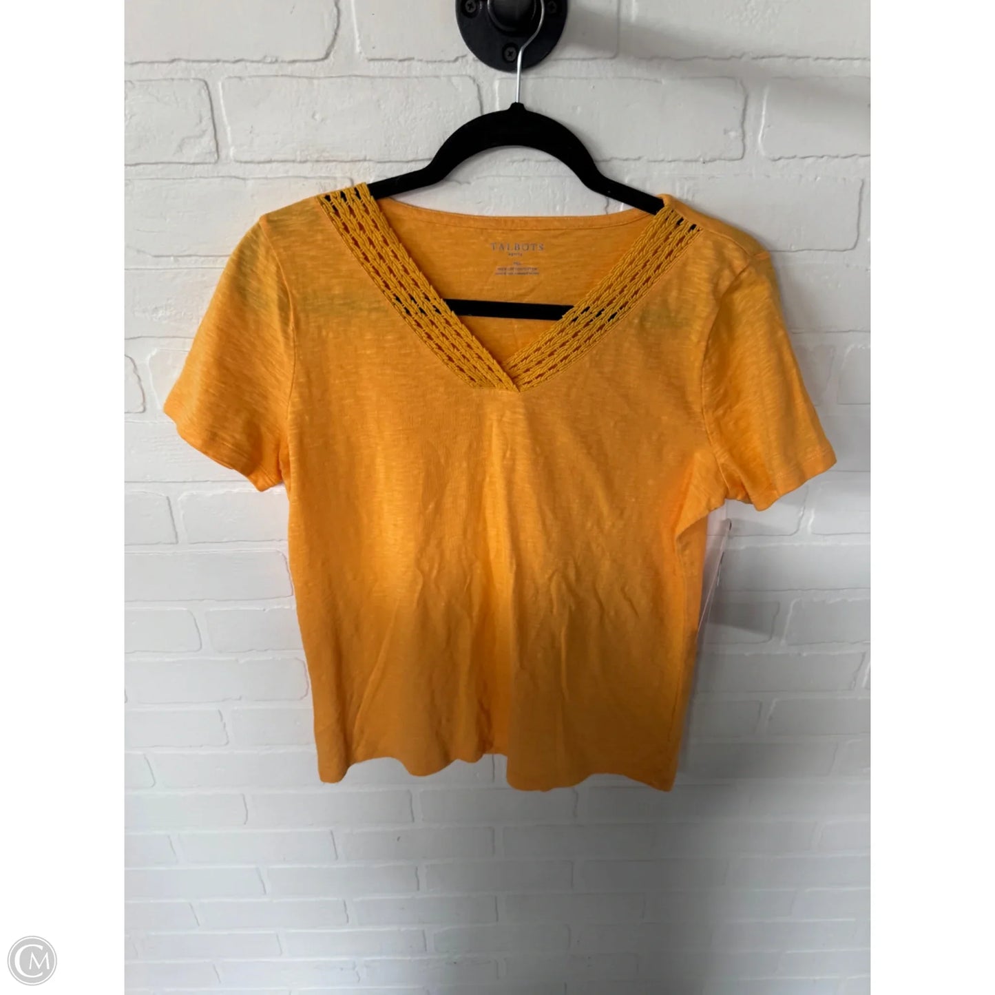 Top Short Sleeve Basic By Talbots In Orange, Size: Mp