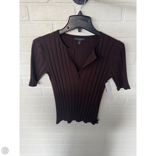 Sweater Short Sleeve By Banana Republic In Brown, Size: Xs