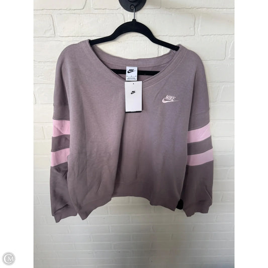 Athletic Sweatshirt Crewneck By Nike Apparel In Pink & Purple, Size: M