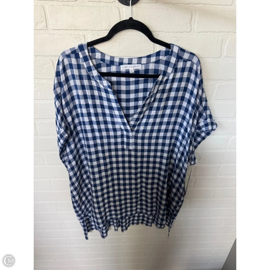 Top Short Sleeve By Jane And Delancey In Blue & White, Size: 1x