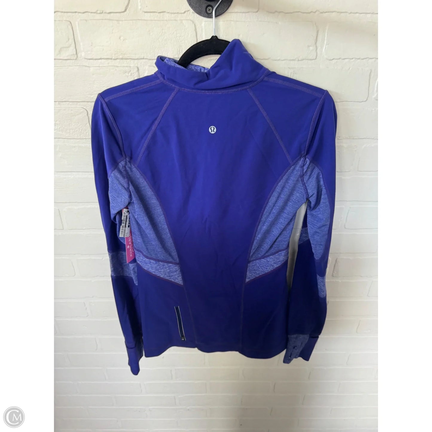Athletic Top Long Sleeve Collar By Lululemon In Blue, Size: M