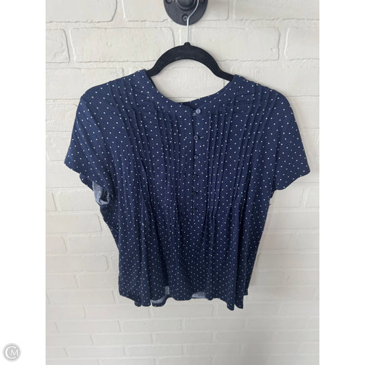 Top Short Sleeve By Lands End In Blue & White, Size: L