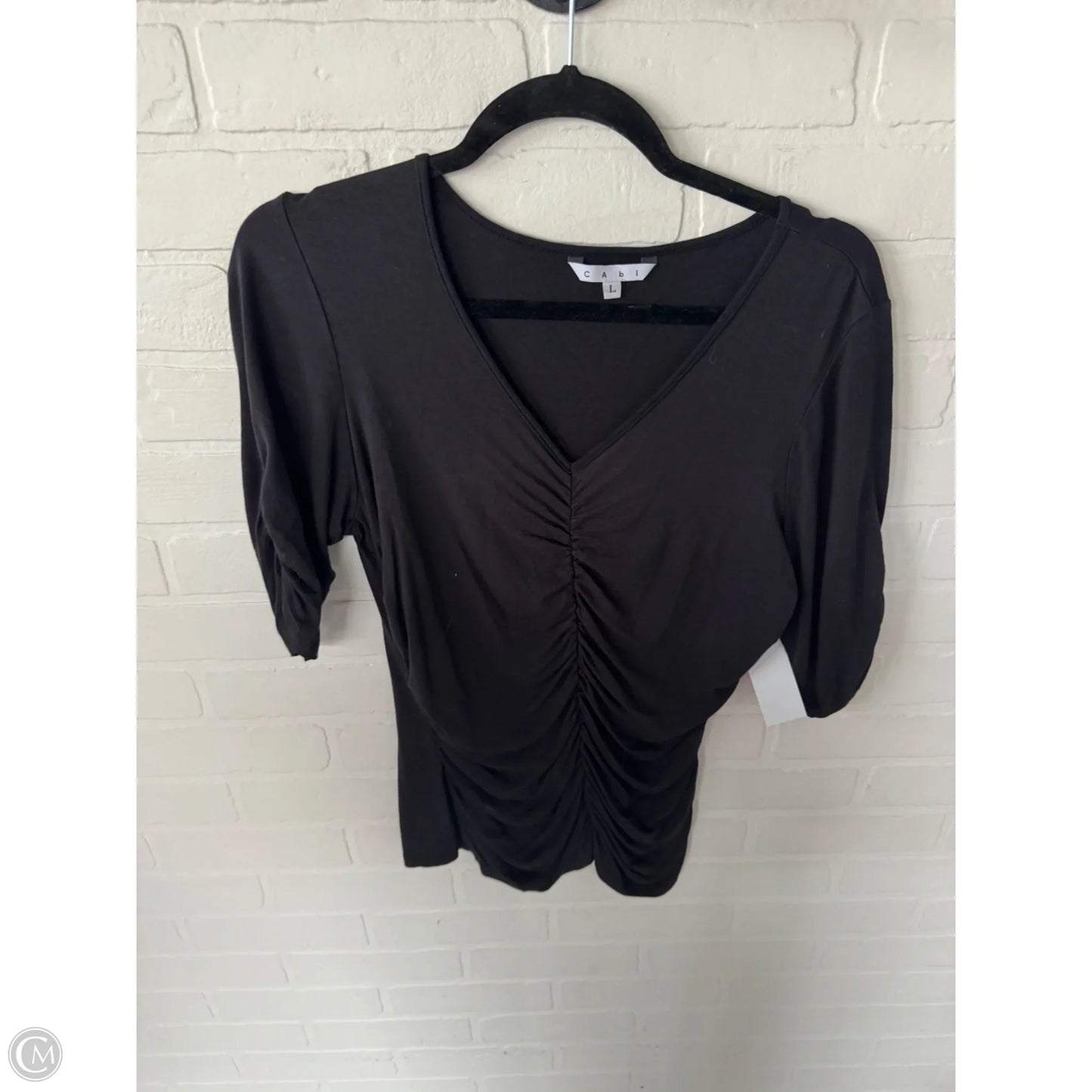Top Short Sleeve By Cabi In Black, Size: L