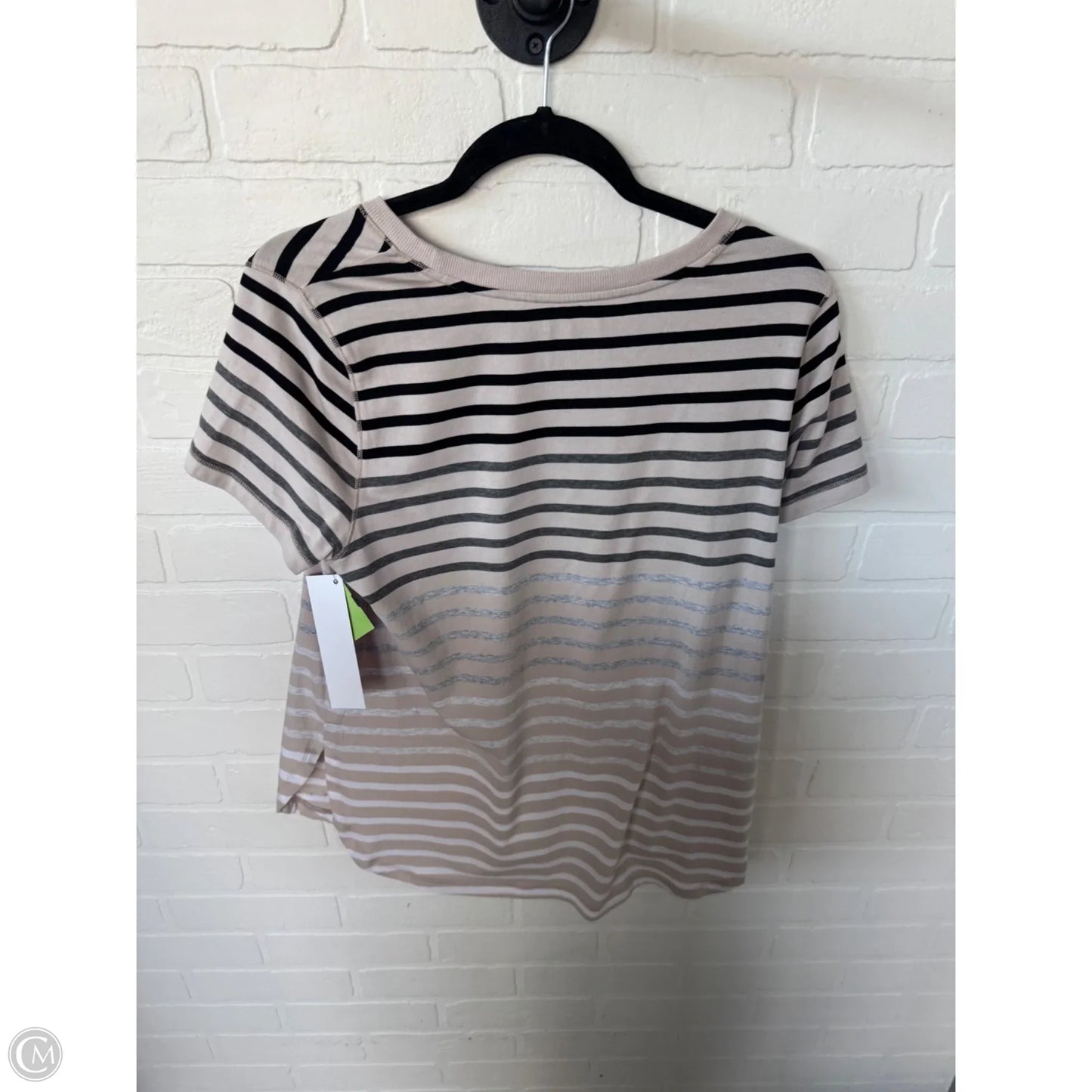 Athletic Top Short Sleeve By Calvin Klein Performance In Black & Tan, Size: L