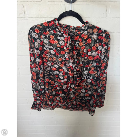 Top Long Sleeve By Tahari In Black & Orange, Size: Xs