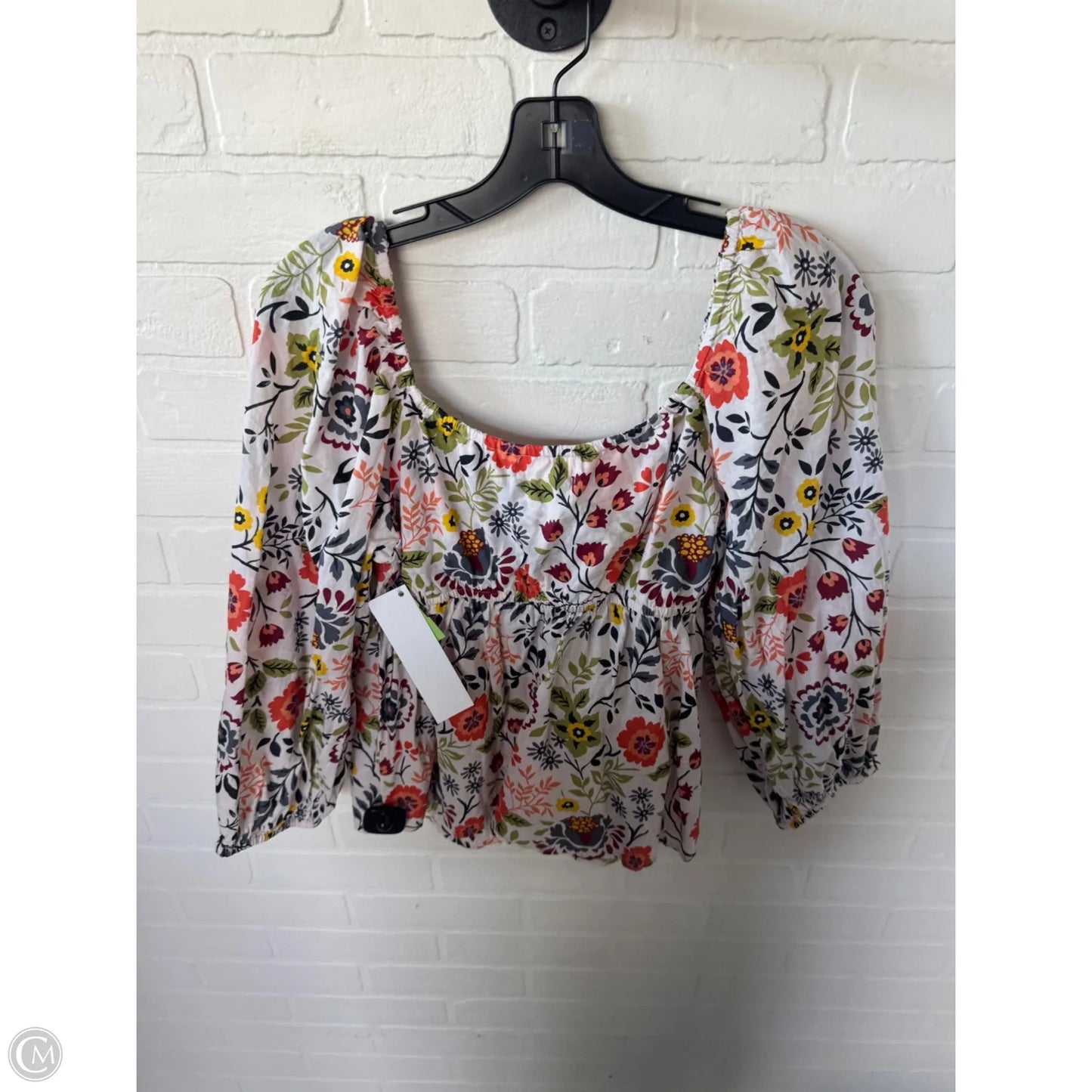 Top Long Sleeve By Velvet By Graham & Spencer In Cream & Orange, Size: S