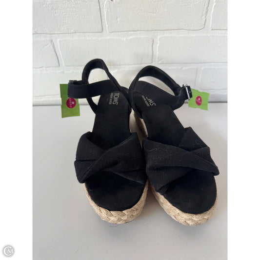 Sandals Heels Wedge By Toms In Black, Size: 8