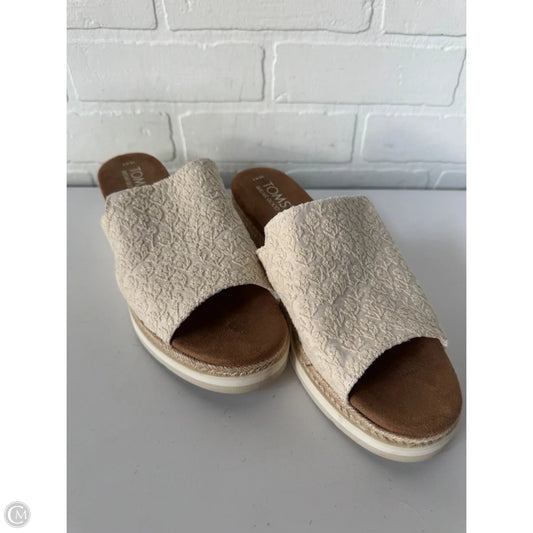 Sandals Heels Wedge By Toms In Cream, Size: 8