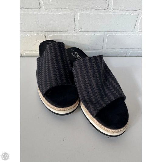 Sandals Heels Wedge By Toms In Black, Size: 8