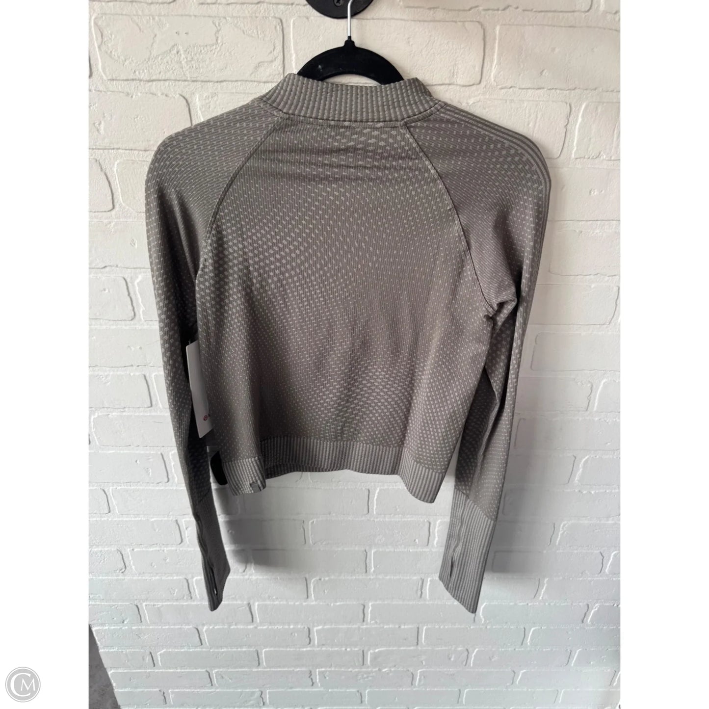 Athletic Top Long Sleeve Collar By Lululemon In Green, Size: S