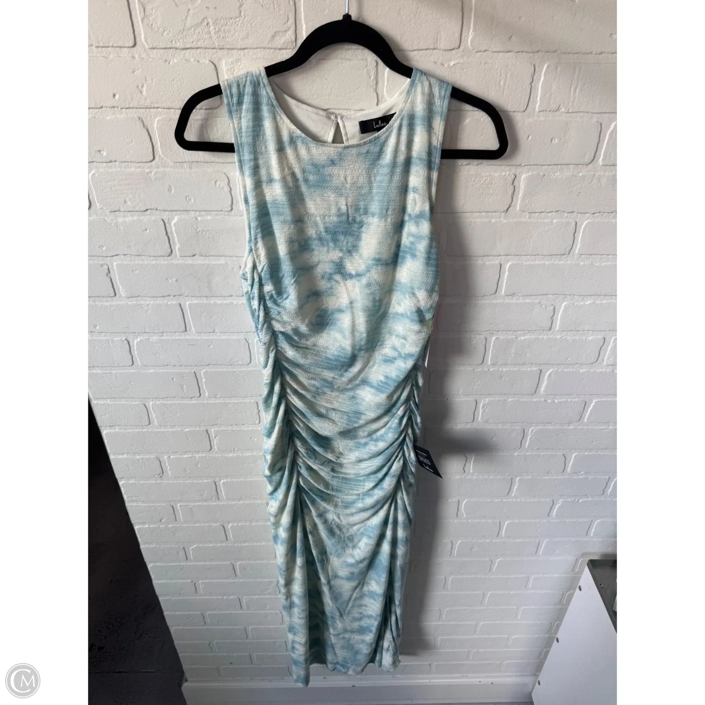 Dress Party Long By Lulus In Blue & Cream, Size: L