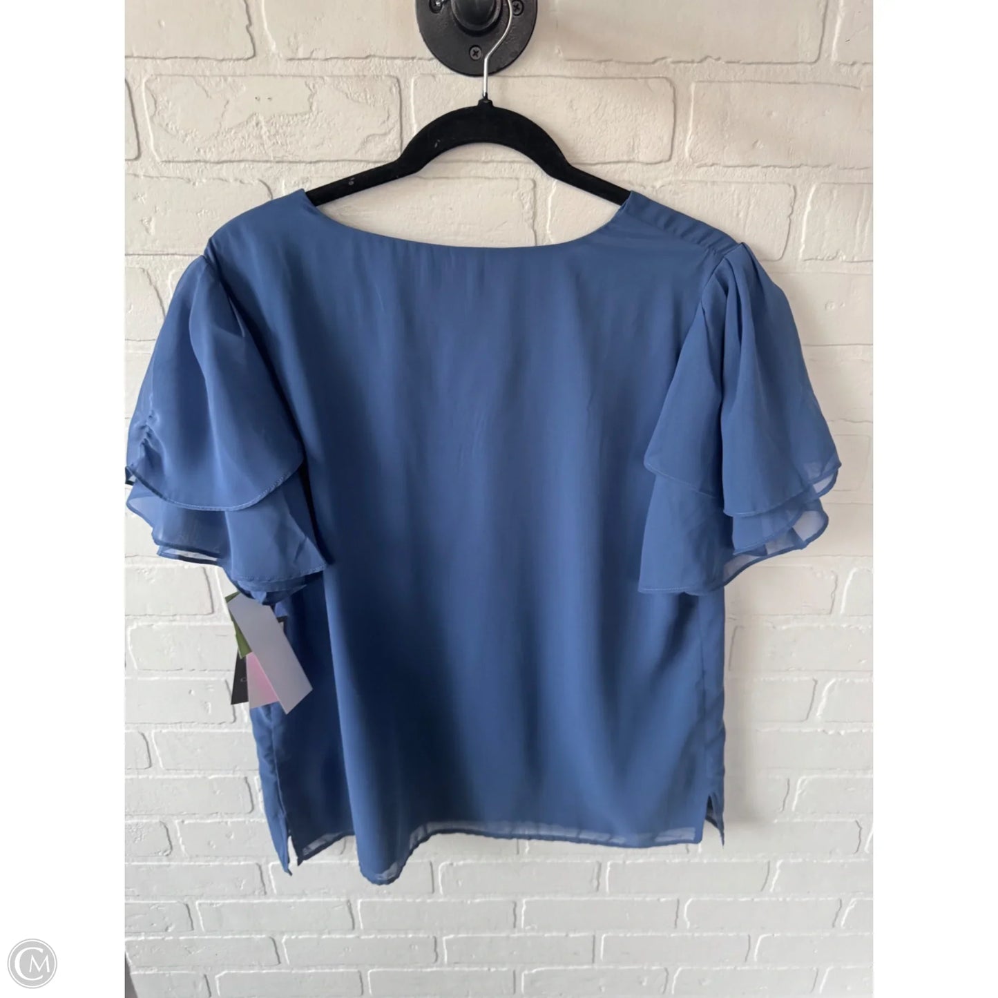 Top Short Sleeve By Vince Camuto In Blue, Size: L