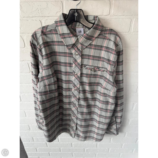 Top Long Sleeve By Cabi In Black & Pink, Size: M