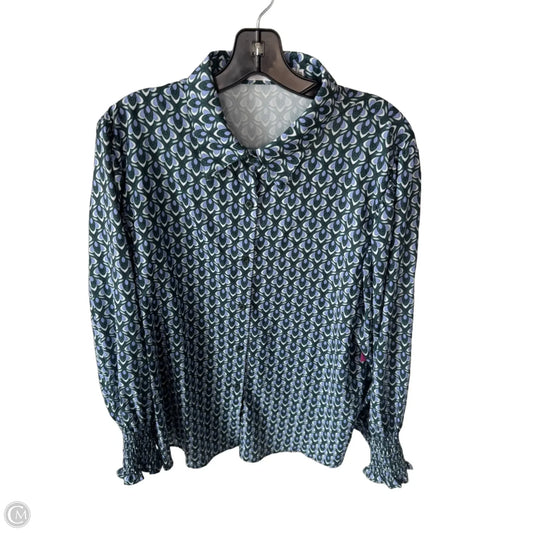 Top Long Sleeve By Cme In Blue & Green, Size: 2x