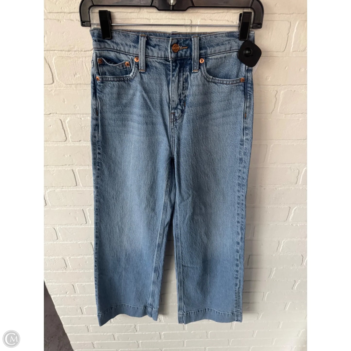 Jeans Wide Leg By J. Crew In Blue Denim, Size: 0p