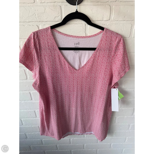 Top Short Sleeve Basic By J. Jill In Red & White, Size: M
