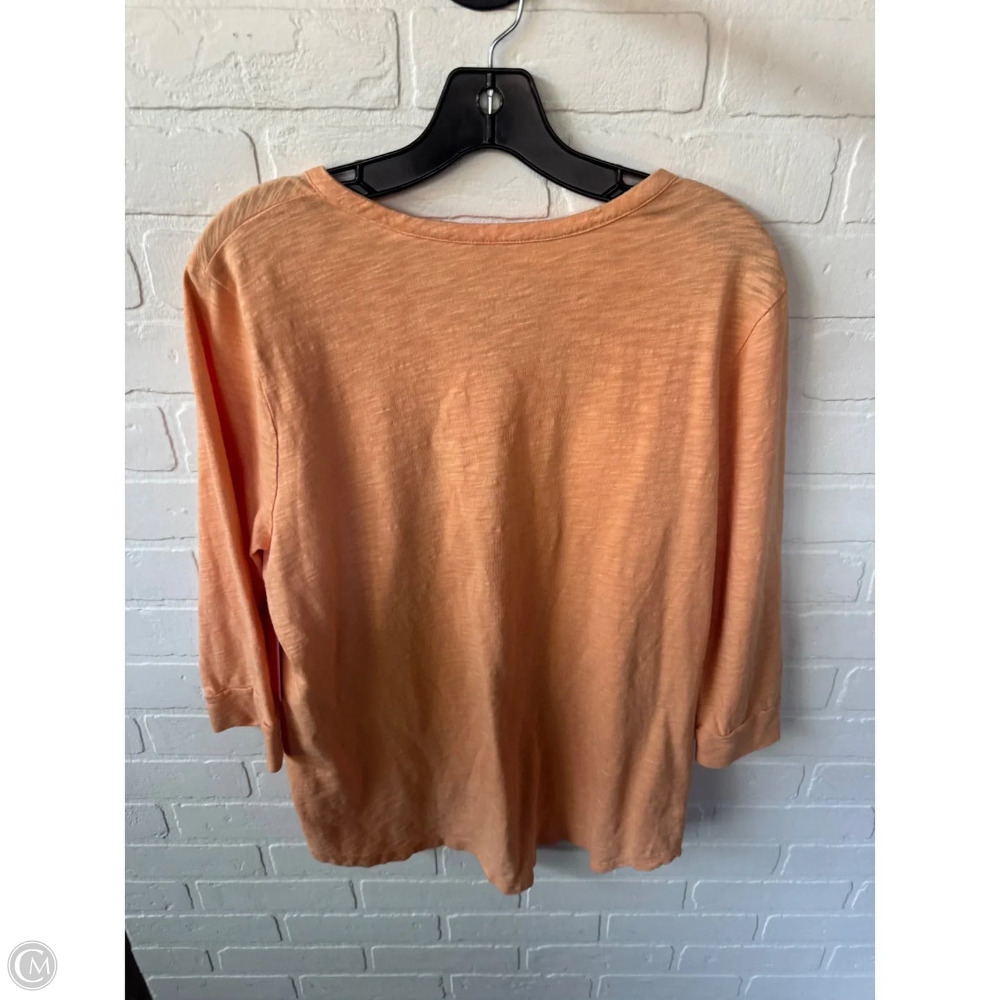 Top 3/4 Sleeve By Chicos In Orange, Size: L