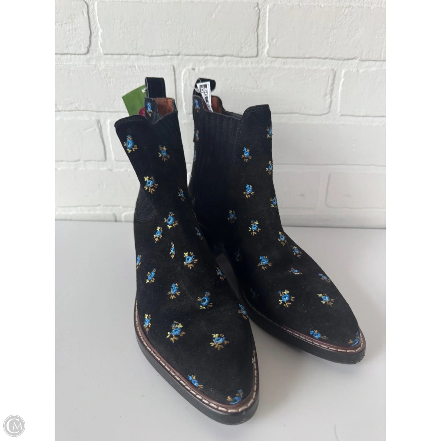Boots Designer By Coach In Black & Blue, Size: 7