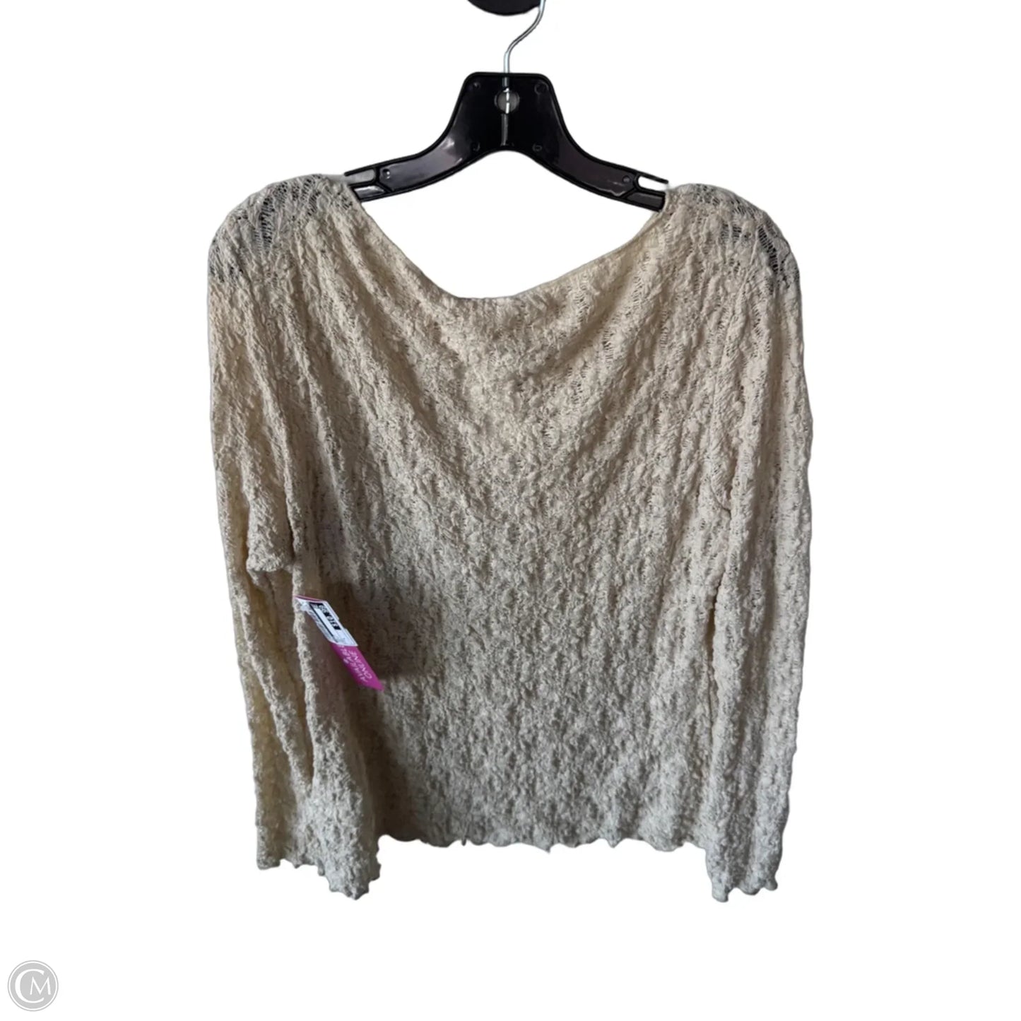 Top Long Sleeve By H&m In Cream, Size: L