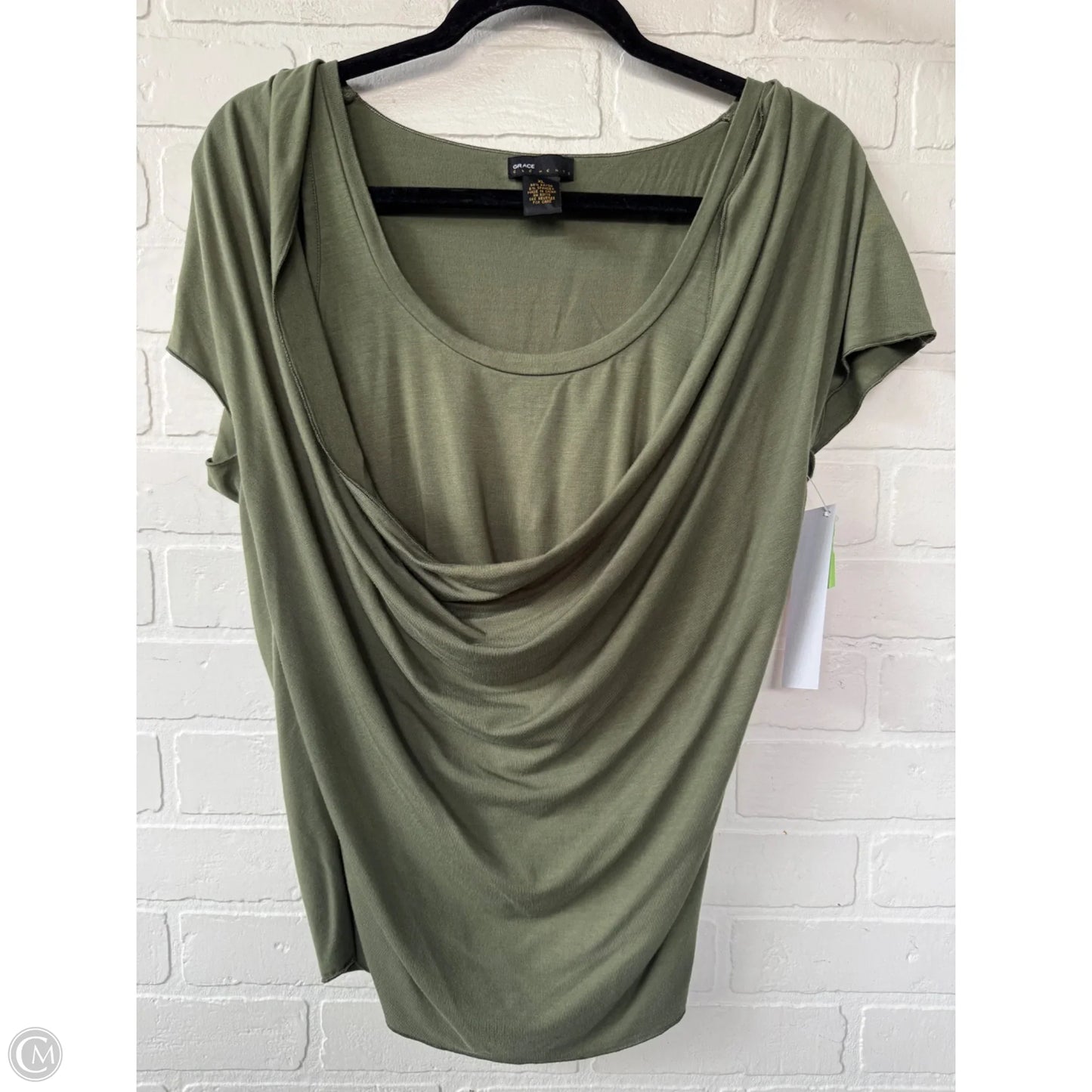 Top Short Sleeve By Grace Elements In Green, Size: Xl