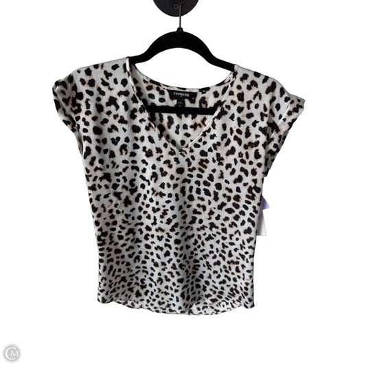 Top Short Sleeve By Express In Black & White, Size: Xs