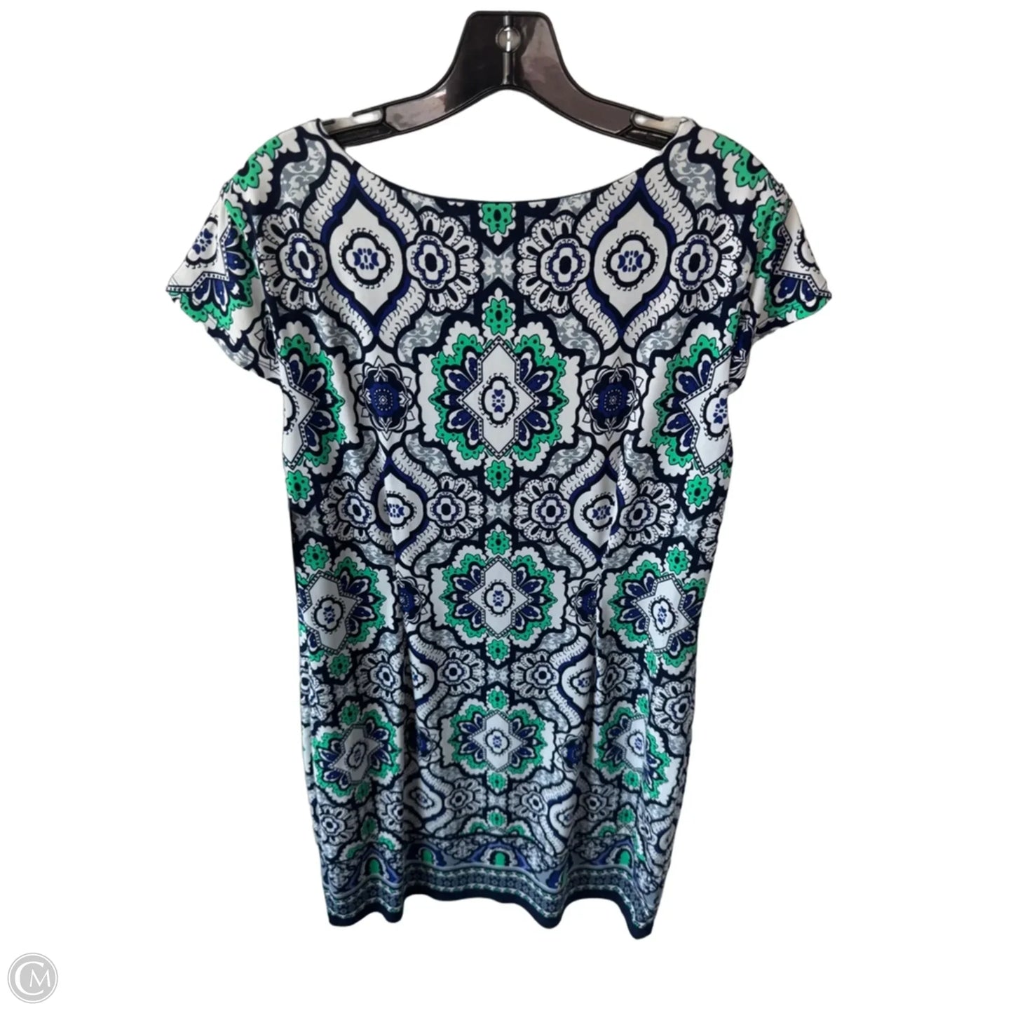 Dress Casual Midi By Liz Claiborne In Blue & White, Size: L