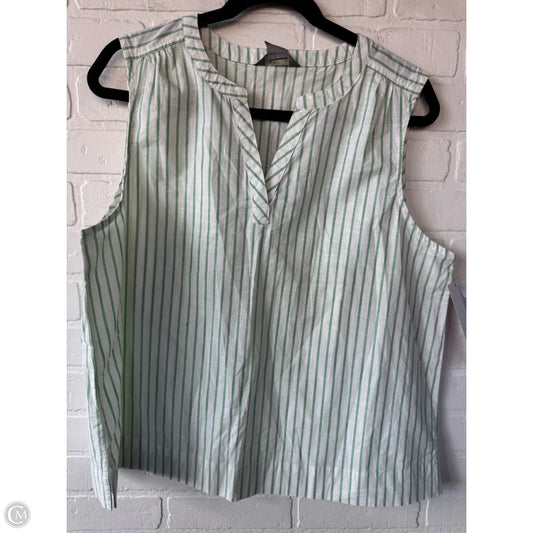 Top Sleeveless By Natural Reflections In Green & White, Size: L