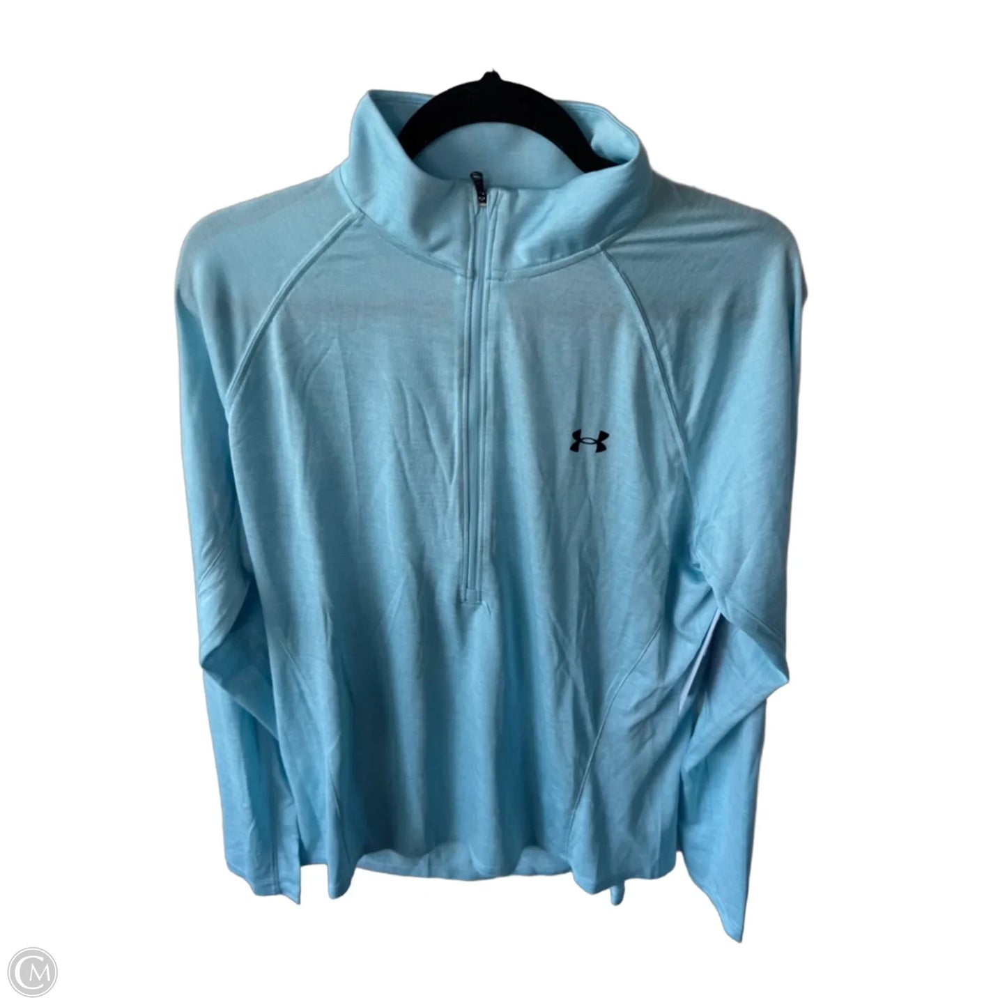 Athletic Top Long Sleeve Collar By Under Armour In Blue, Size: Xl