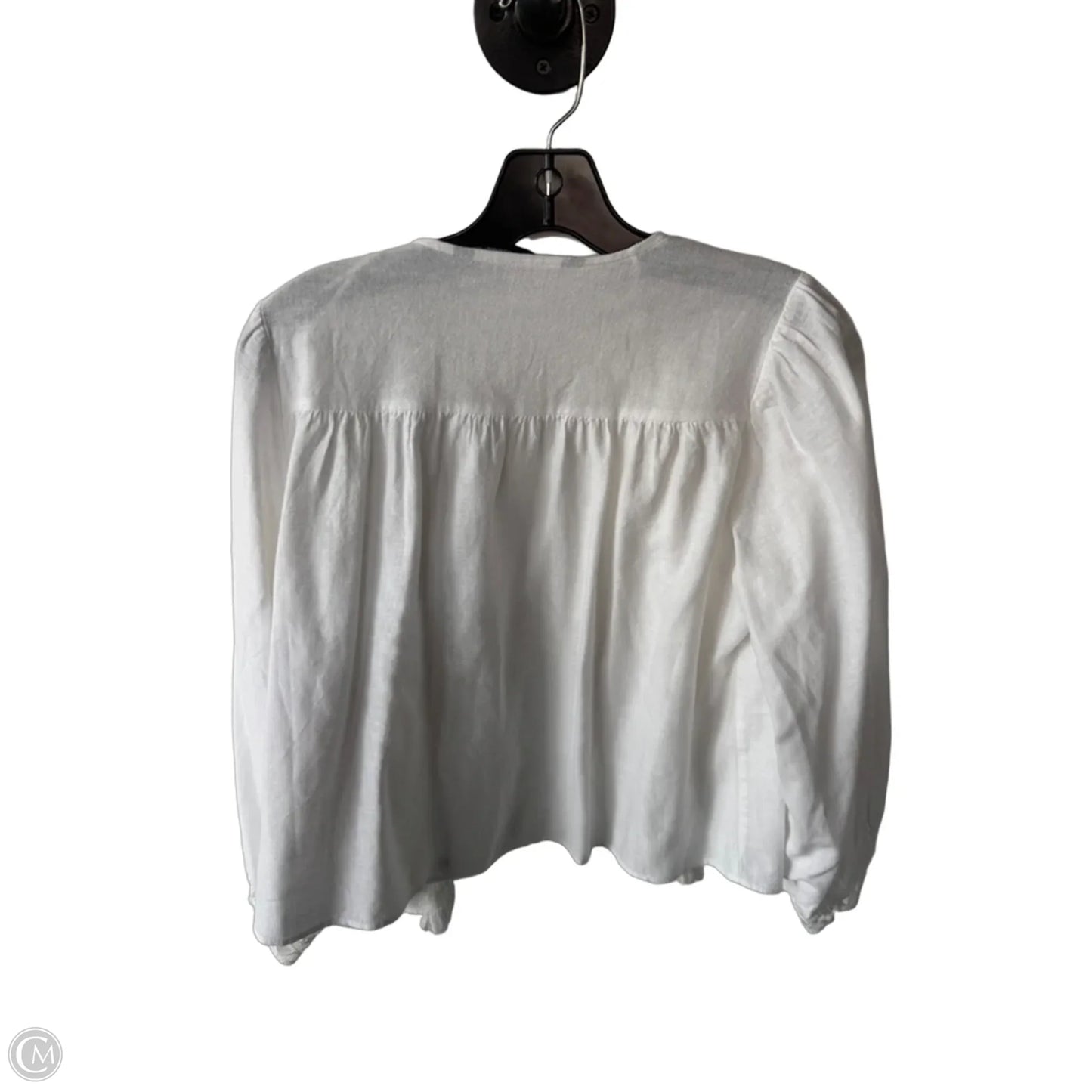 Top Long Sleeve By Zara In White, Size: S