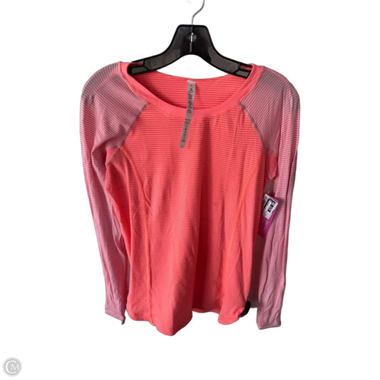 Athletic Top Long Sleeve Crewneck By Lululemon In Orange, Size: S