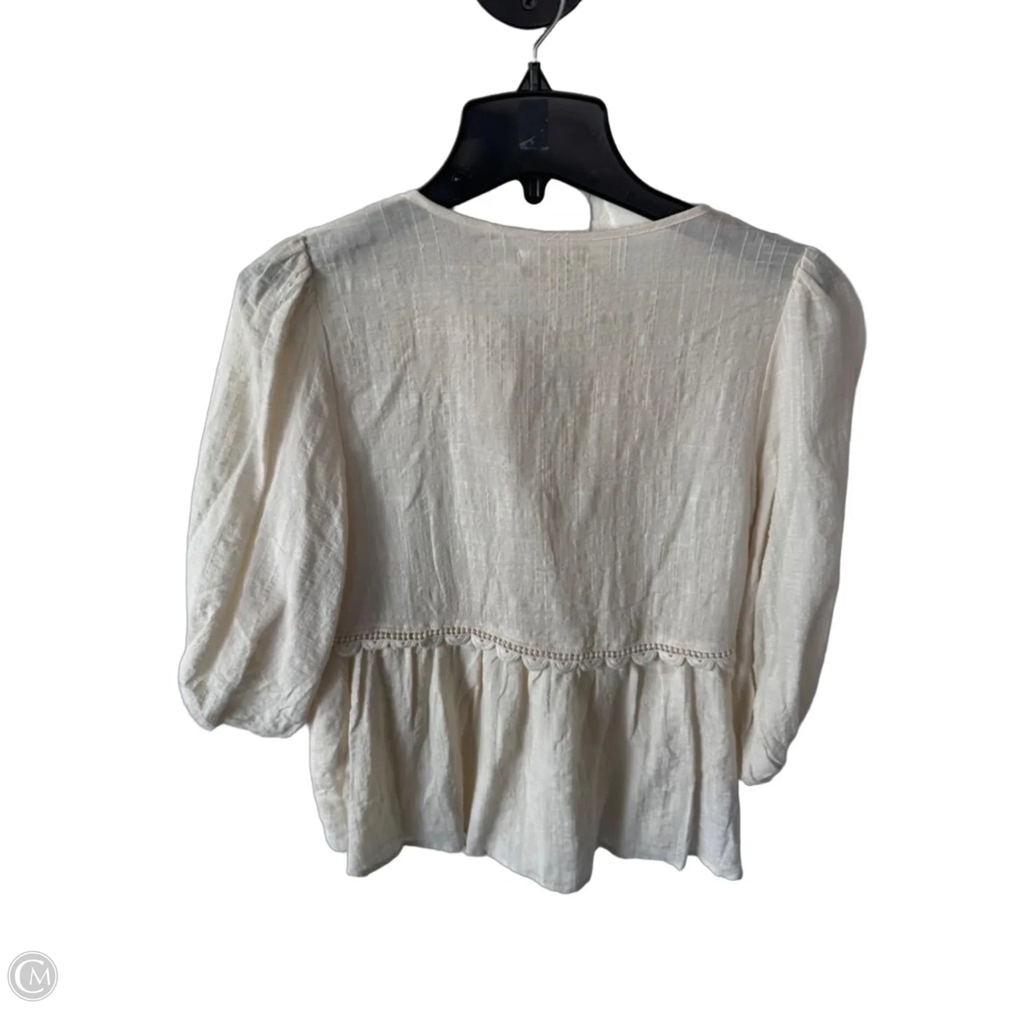 Top Long Sleeve By Max Studio In Cream, Size: Xs