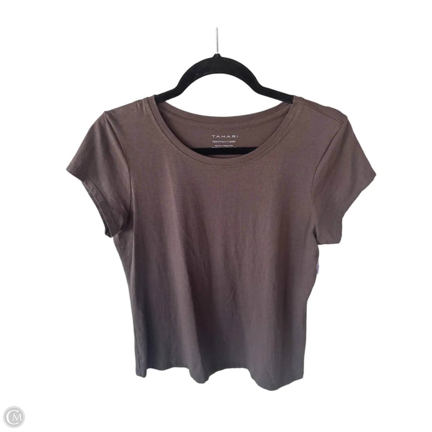 Top Short Sleeve Basic By Tahari In Brown, Size: L