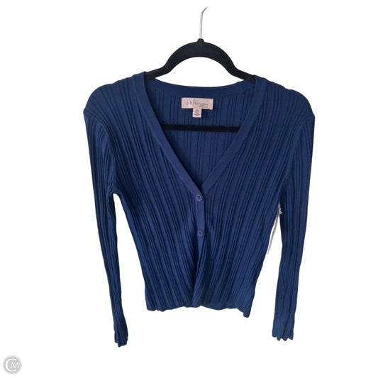 Sweater Cardigan By Philosophy In Blue, Size: S