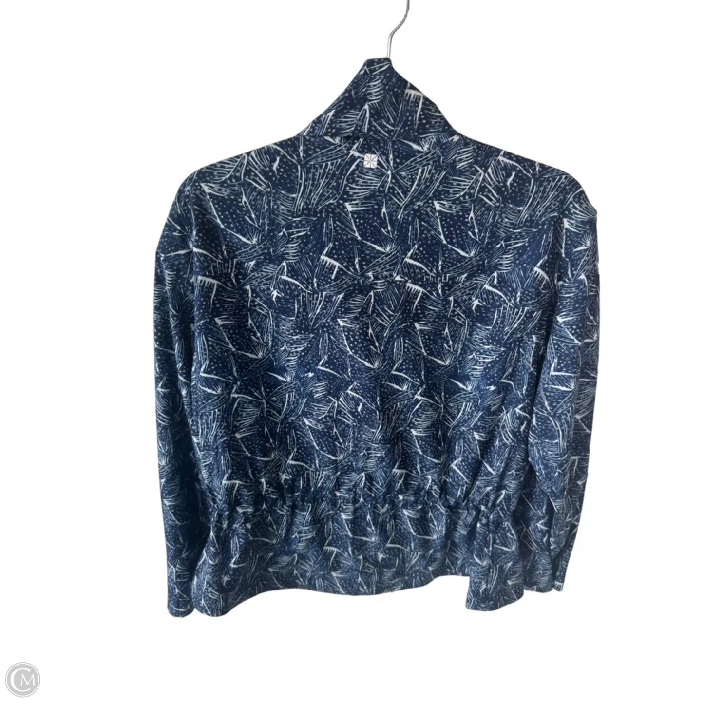 Athletic Jacket By Nic + Zoe In Blue & White, Size: S
