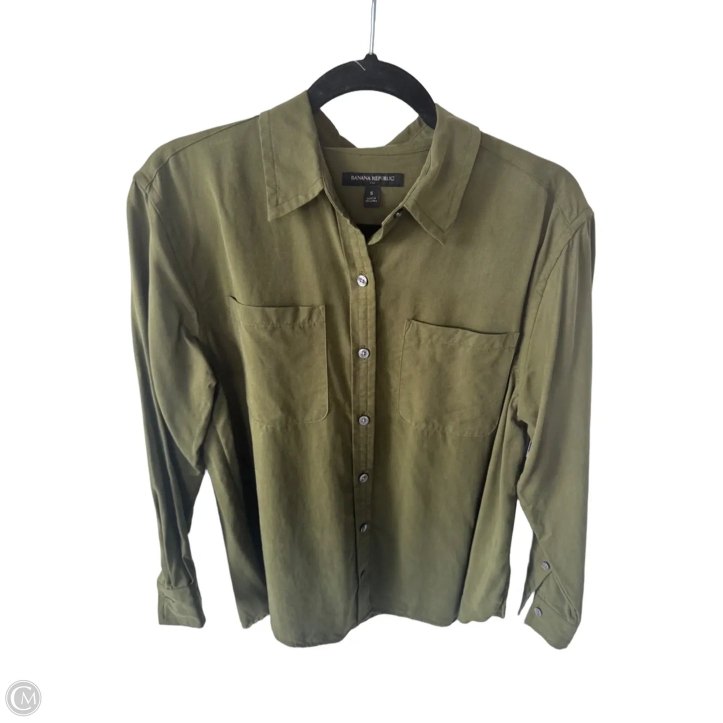 Top Long Sleeve By Banana Republic In Green, Size: S