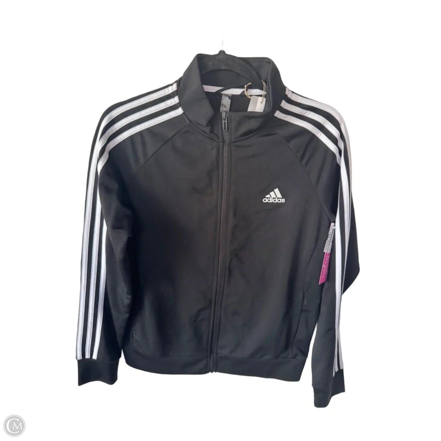 Athletic Jacket By Adidas In Black & White, Size: M