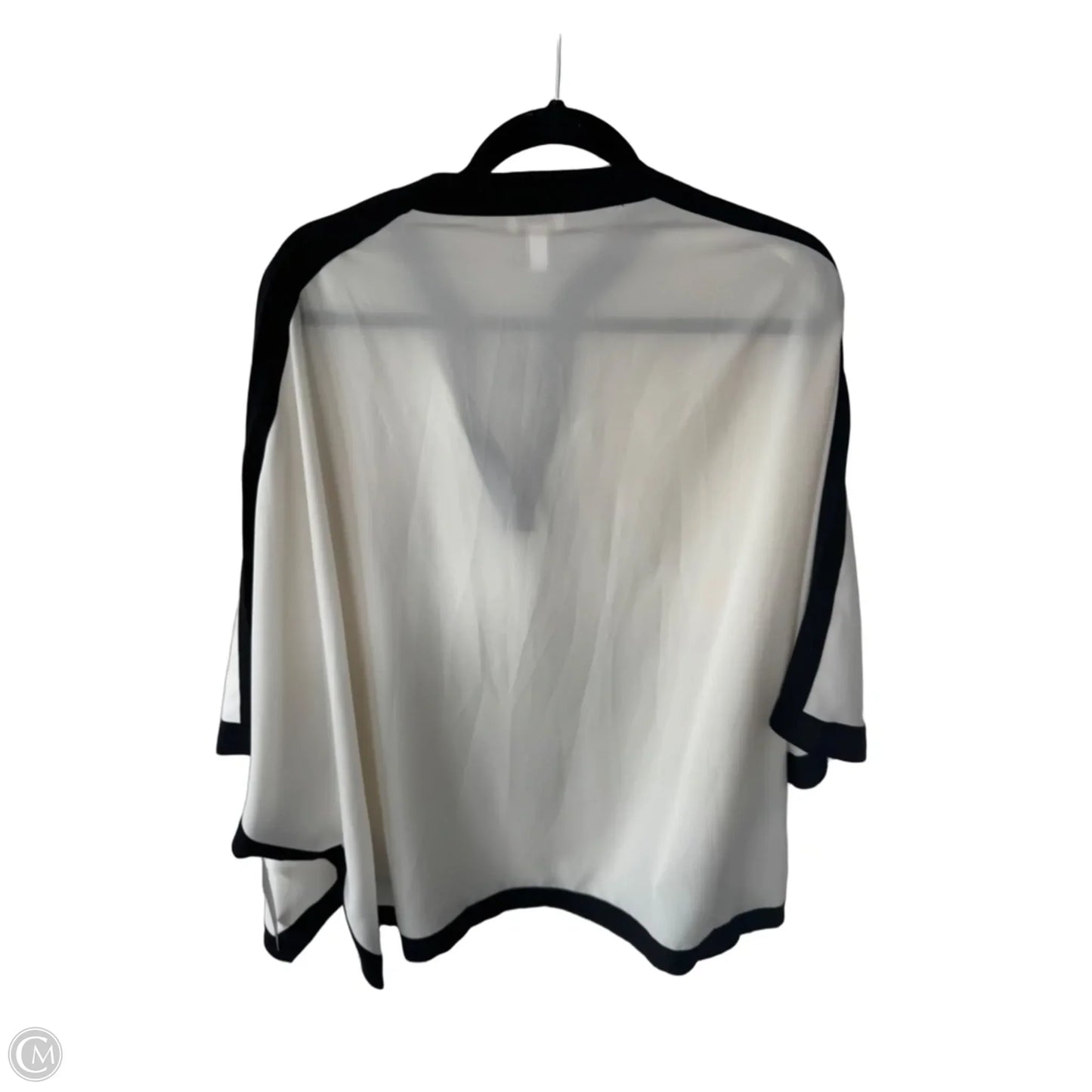 Top 3/4 Sleeve By Chicos In Black & Cream, Size: L