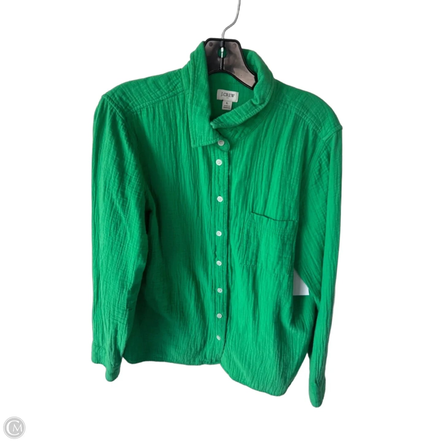 Top Long Sleeve By J. Crew In Green, Size: L