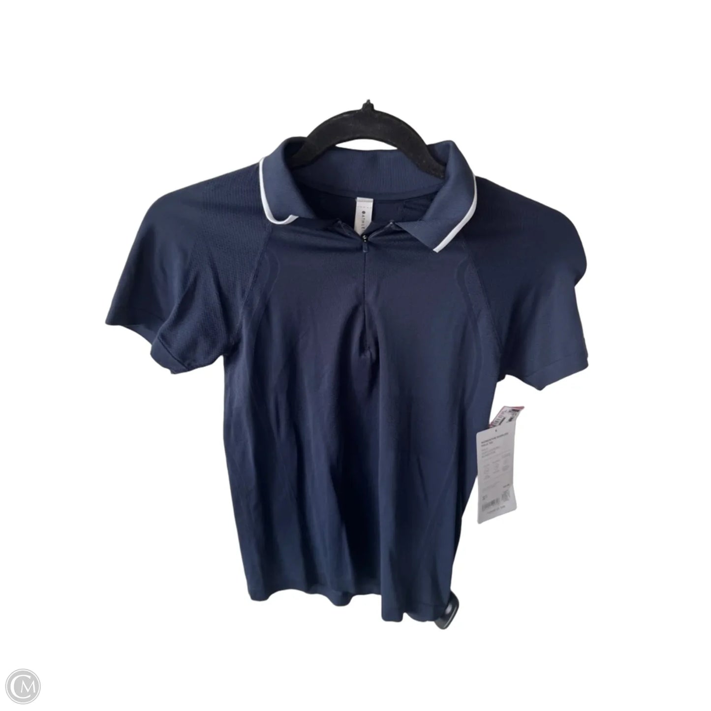 Athletic Top Short Sleeve By Athleta In Blue & White, Size: Xs