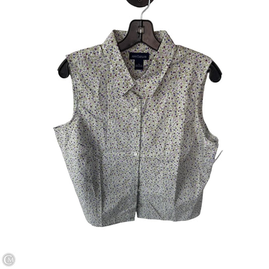 Top Sleeveless By Ann Taylor In Green & Purple, Size: Xl