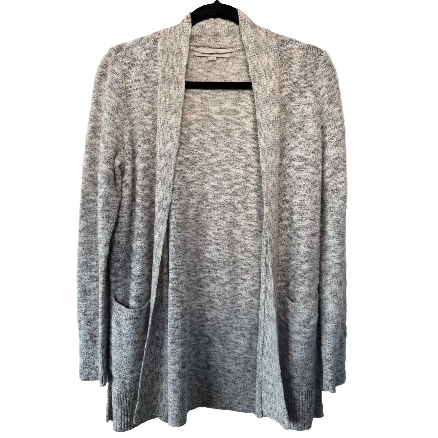 Sweater Cardigan By Loft In Cream & Grey, Size: S