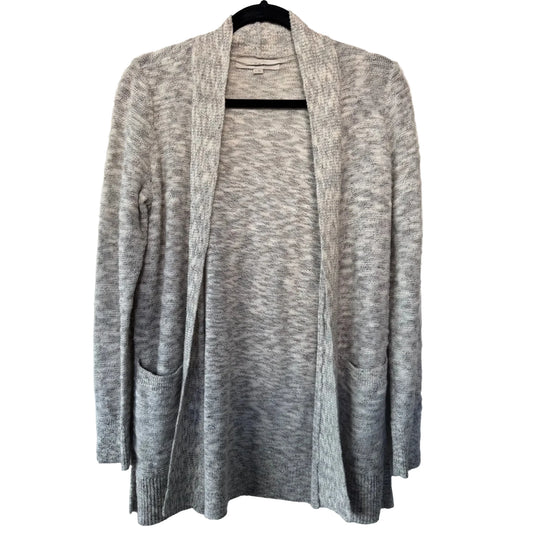 Sweater Cardigan By Loft In Cream & Grey, Size: S