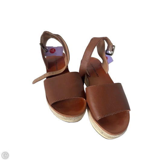 Sandals Heels Wedge By Lucky Brand In Brown, Size: 8