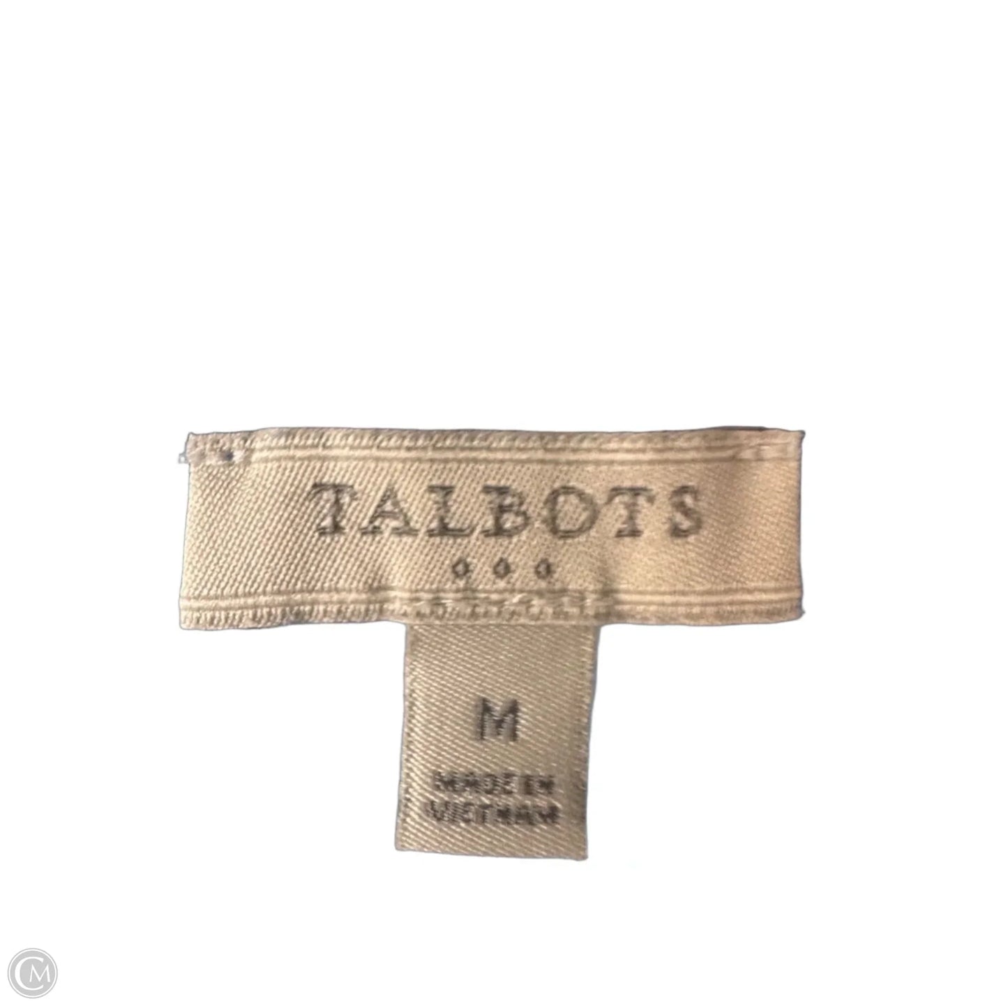 Top Long Sleeve By Talbots In Blue & White, Size: M