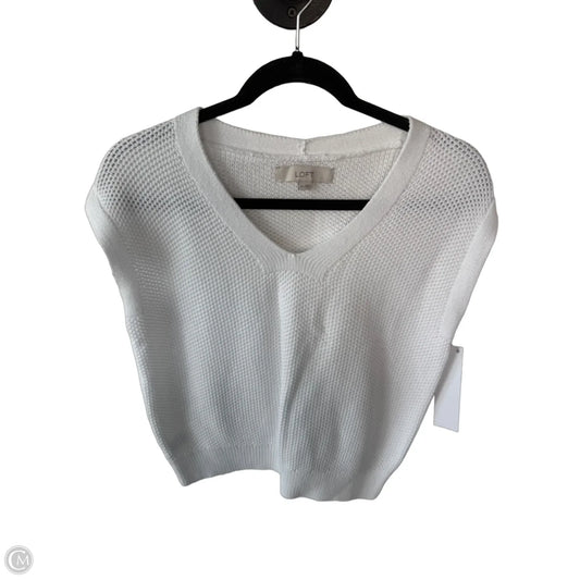 Vest Sweater By Loft In White, Size: Xs