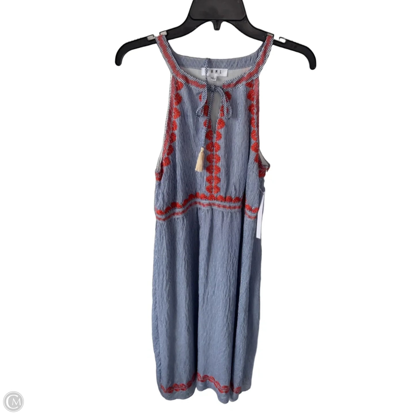 Dress Casual Maxi By Thml In Blue & White, Size: L