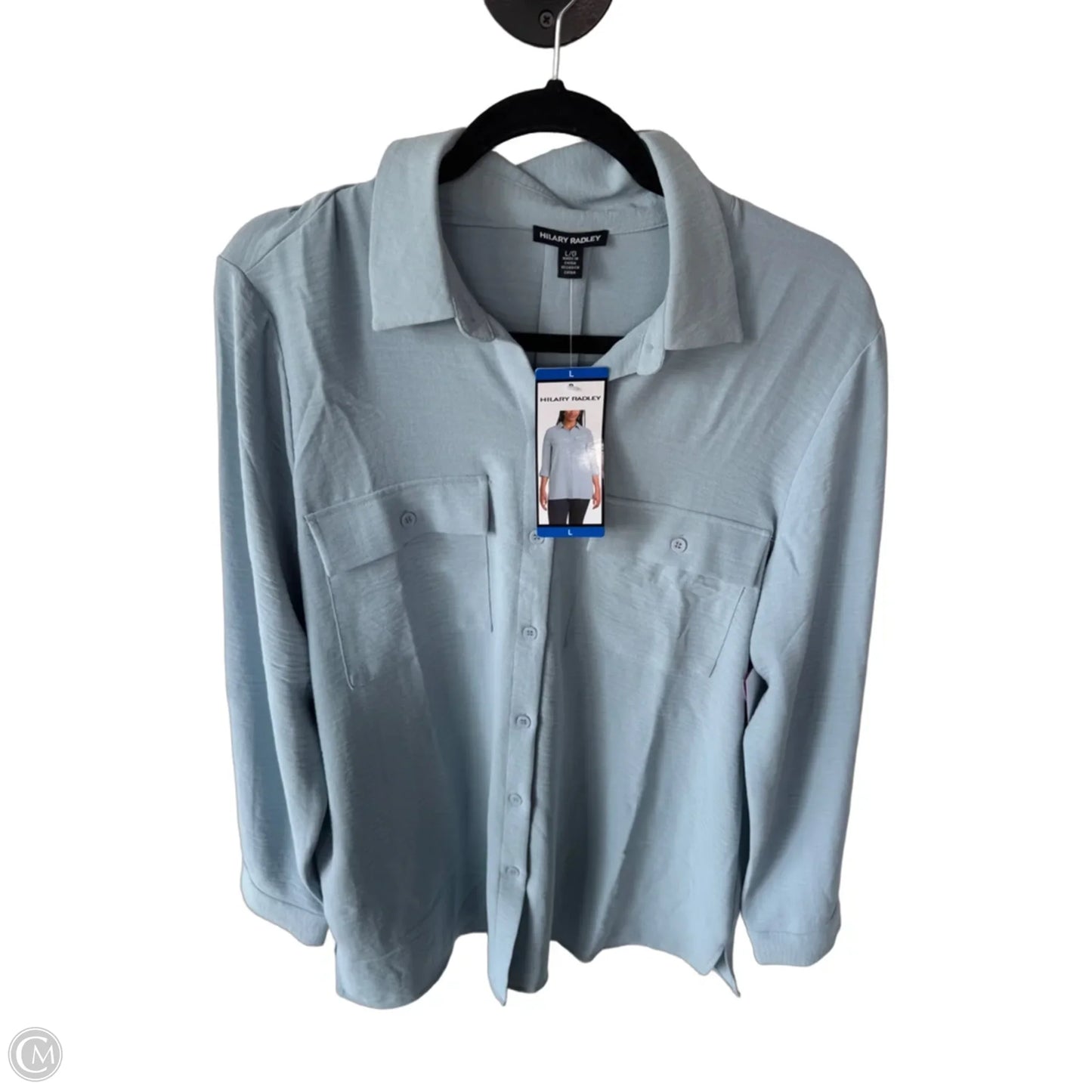Top Long Sleeve By Hilary Radley In Blue, Size: L